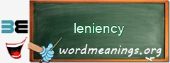 WordMeaning blackboard for leniency